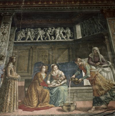 The Birth of the Virgin (detail) by Domenico Ghirlandaio